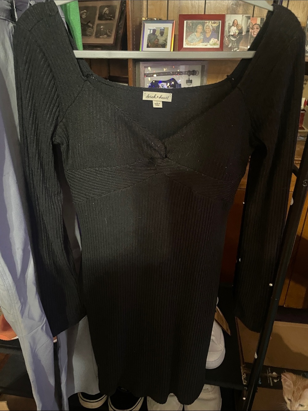 Derek Heart Black Ribbed Long Sleeve Knit Dress